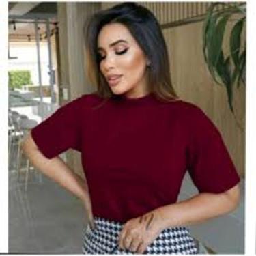 Imagem de Blusa t-shirt feminina vermelho cereja - Luck Oficial, Marsala, G