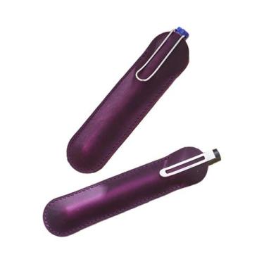 Imagem de Estojo De Lápis Retro Em Couro Legítimo Estiloso Para Caneta Única Par