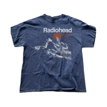 Imagem de Camiseta Azul Marinho Radiohead Kid A, Manga Curta, Unissex, Algodão D