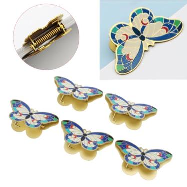 Imagem de HEEPDD 5 Peças Marcador de Borboleta de Metal, Clipes de Pasta Bonitos retrô Cor Asa Formato Bonito Clipe de Diário para Cartão Postal Diário Arte Artesanato