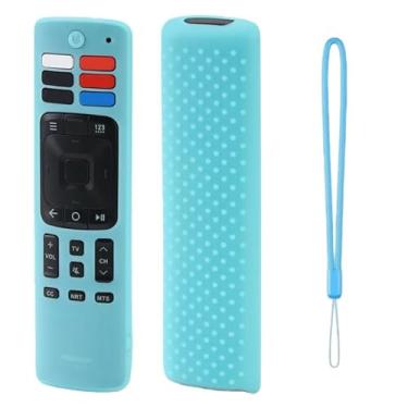 Imagem de Capa de controle remoto para Hisense ERF3A69 ERF3R69 ERF3I69 ERF3S69 ERF3N69 ERF3A69, capa protetora de silicone antiderrapante (azul brilhante)