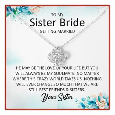 Imagem de Presente de casamento para irmã, presente de noiva da irmã, presente de casamento para a noiva, noivado, presente de chá de panela, da irmã da noiva., Aço inoxidável, Zircônia cúbica