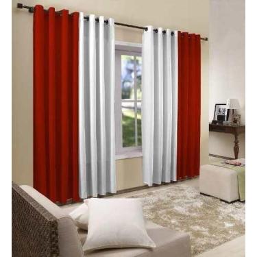 Imagem de Cortina Para Janela 4,00 X 2,50 Vicenza Vermelha  Admirare, Vermelho