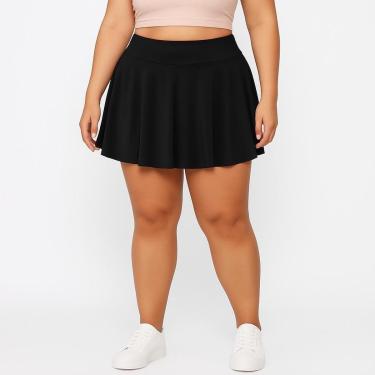 Imagem de Short Saia Babado Plus Size Tapa BumBum Em Suplex WOLFOX Fitness-Feminino