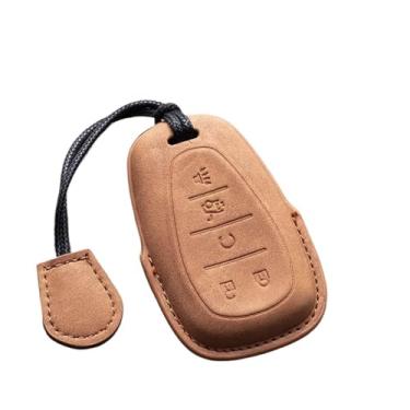 Imagem de Capa de couro para chave de carro com 4/5 botões compatível com Chevrolet Camaro Cruze Malibu 2016 2017 2018 2019 2020 Spark Sonic Onix Equinox(C6)
