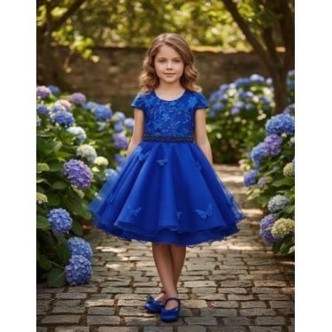 Imagem de Vestido Infantil Bordado Festa Borboletas Luxo Aniversário - Algão Doc