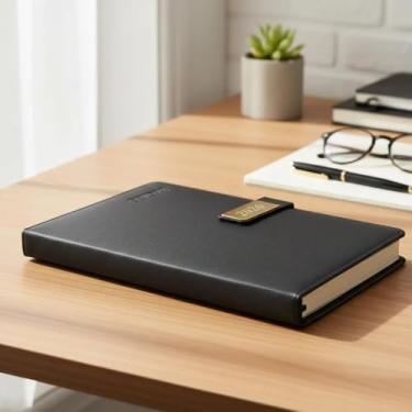 Imagem de Agenda 2026 Executiva Couro Fecho Com Ímã Semanal Diario Planer Capa Planner 168 Páginas Capa Dura Diario Caderno Anotações Planejamento A5 (preto)