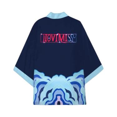 Imagem de Cardigã Kimono Feminino Com Estampa Exclusiva Para Cosplay De Hallowee