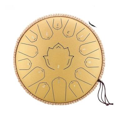 Imagem de 33 cm, 15 notas, língua de aço, tom C, tambor etéreo, percussão, instrumentos musicais de aço (dourado)