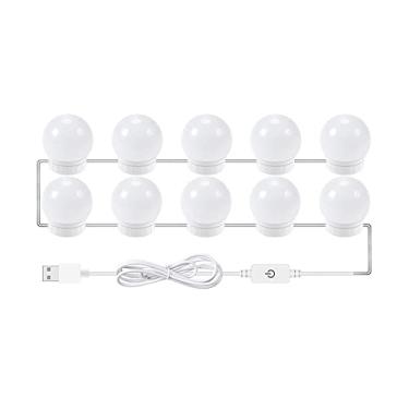 Imagem de 10 PCS Luzes de Espelho Maquiagem LED 3 Modos Cor Fita para Banheiro com Cabo USB Cuidado os Olhos Fácil Instalar Contro