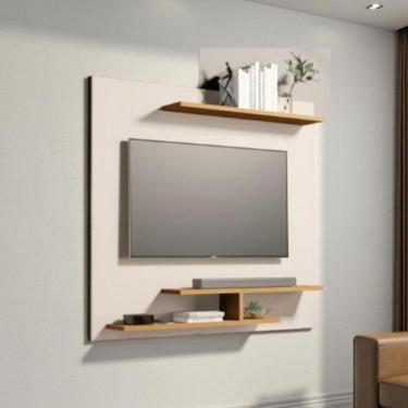 Imagem de Painel Para Tv Com Prateleira Sala Off White Nature - Drop de Casa