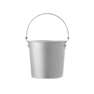 Imagem de Recipiente de gelo galvanizado balde de pellets de gelo de alumínio balde de lanche mini balde de gelo portátil criativo bar balde de gelo vinho cerveja champanhe balde (prata)