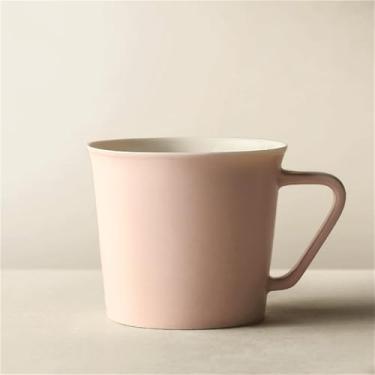 Imagem de Caneca de cerâmica moderna, 1 pç caneca de café com várias cores, capacidade de 340 ml para casa, escritório, leite, chá, latte, cappuccino Drinkware (rosa)