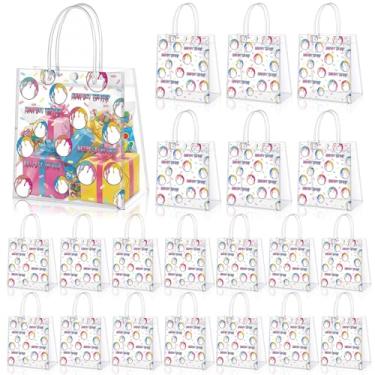 Imagem de Leinuosen 20 peças de saco de presente transparente de beisebol com alças de PVC sacos de brindes de beisebol a granel sorvete brindes de festa com tema esportivo envoltório de equipe suprimentos de