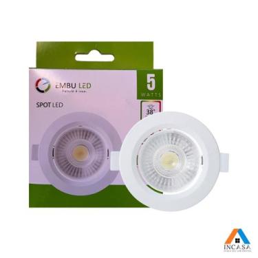 Imagem de Kit 6 Spot Led Embutir Redondo Mr16 5w Embuled Branco Frio 6500K