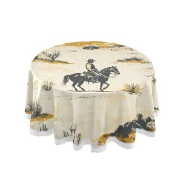 Imagem de Qilmy Toalha de mesa redonda de palmeira de treliça verde, 152 cm, resistente à água, à prova de derramamento, capa de mesa grande para jantar de reunião de família em ambientes internos e externos