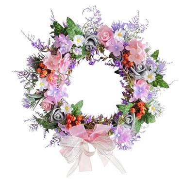 Imagem de Guirlanda de Flores Primaveris | Arranjo Decorativo Flexível de Quarenta Centímetros | Guirlanda Decorativa | Para Porta Parede Hall de Entrada Jardim e Decoração de Casa