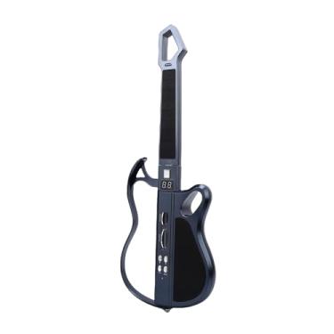Imagem de Asixxsix Brinquedo de Guitarra Elétrica Infantil, Guia de Luzes LED Tocando Guitarra Sem Cordas Com 7 Opções de Som, Design Dobrável, Conectividade BT, para Meninos e Meninas (Preto)