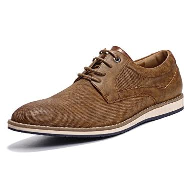 Imagem de Mofri Sapato social masculino casual Oxford formal, Marrom Pu-w, 46