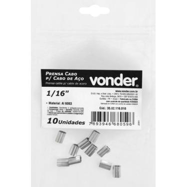 Imagem de Prensa Cabo p/ Cabos de Aço de 1/16'' com 10 peças Vonder