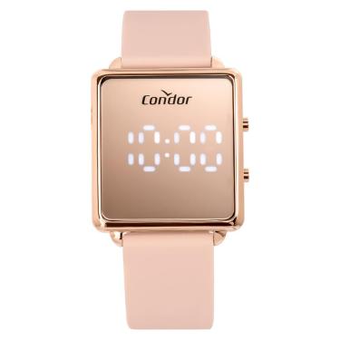 Imagem de Relógio Condor Feminino Ref: Comd1202ahs/5j Led Espelhado Rosé