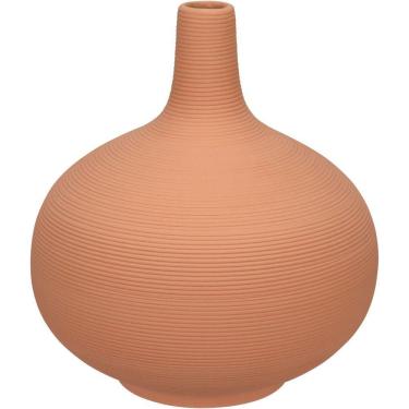 Imagem de Vaso Decorativo Enfeite Casa Aparador Garrafa Home&co Cerâmica 20x18x18cm Pêssego