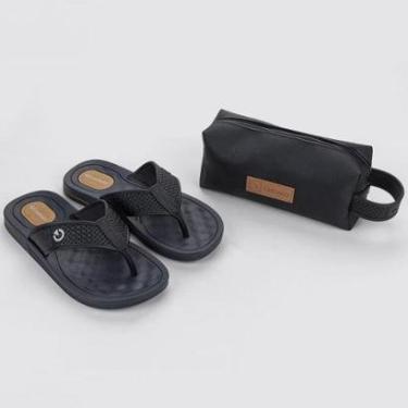 Imagem de Chinelo Masc Cartago com Necessaire Texas /Preto 12213-Masculino