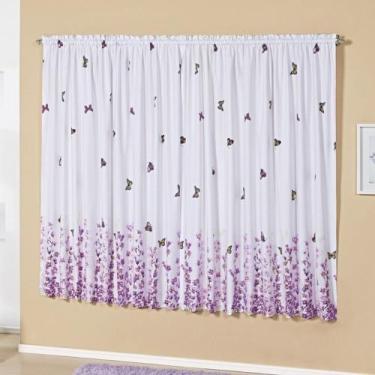 Imagem de Cortina Craft Percal 200 Fios Para Varão Simples 2,00m x 1,80m 100% Al