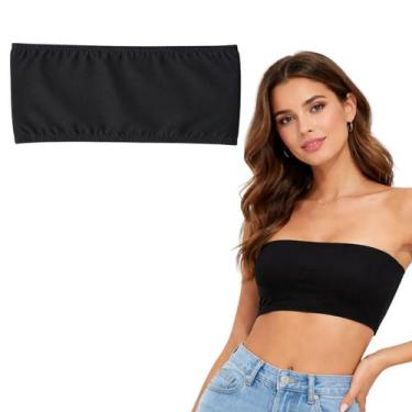 Imagem de Top Adulto Suplex Liso Roupa Feminina Fantasia Carnaval tamanho:Preto 