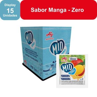 Imagem de Kit Refresco em Pó MID ZERO Sabor Manga Com 15 Unidades de 8g