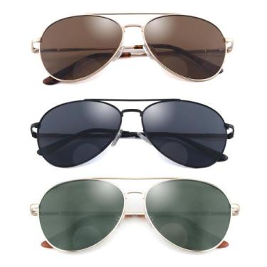 Imagem de Gafas de sol bifocales Ryegis G15 Classic Aviator para hombres 3.5x