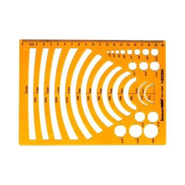Imagem de Régua Circular Oval De Resina K Durável Para Desenho, Medição E Gabari