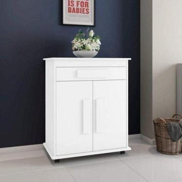 Imagem de Armário Multiuso Chile com 2 Portas e 1 Gaveta com Prateleira e Rodízi