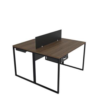 Imagem de Escrivaninha Mesa Escritório com Gavetas 1 Gaveta 2 Lugares 120cm Indu