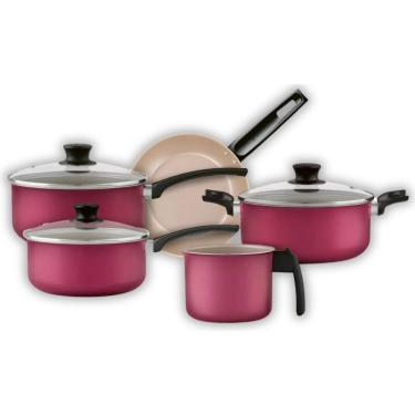 Imagem de Jogo de Panelas 5 peças Panelux Antiaderente c/ Tampa de Vidro