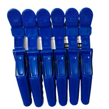 Imagem de Clips Presilhas Prendedor Piranha De Cabelo Crocodilo 6 Unid. 11cm - U