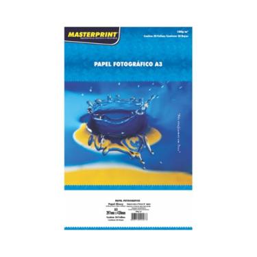 Imagem de Papel Fotografico Inkjet A3 180g - Pacote com 20, Masterprint, 302050001, Branca
