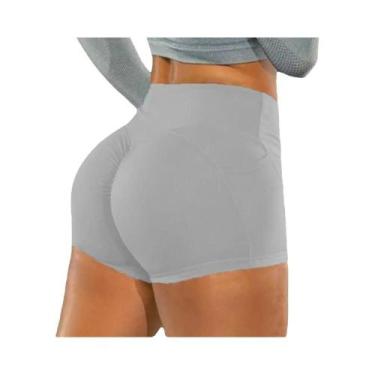 Imagem de Shorts De Fitness Sem Costura De Cintura Alta Com Efeito Levanta Bumbu