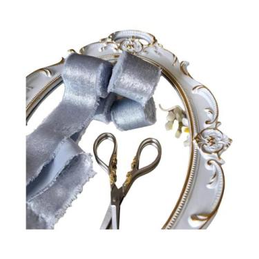 Imagem de Fita De Renda Iridescente Em Chiffon De Seda Com Borda Aramada Para De