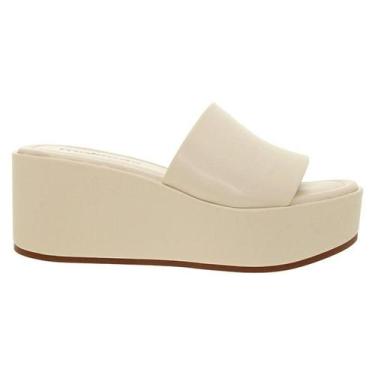 Imagem de Tamanco Feminino Moleca Anabela Plataforma Conforto Original -, Branco