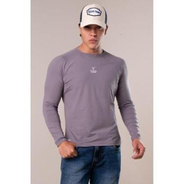 Imagem de CAMISETA TÉRMICA MASCULINA UV50+ M. LONGA TEXAS FARM - SOLSTICE - UVM011 - CINZA MEDIO/ BRANCO-Masculino