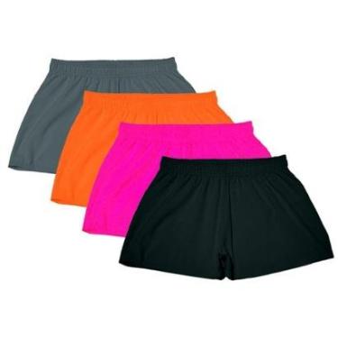 Imagem de Kit 4 Shorts Feminino Esportivo Treino Academia-Feminino