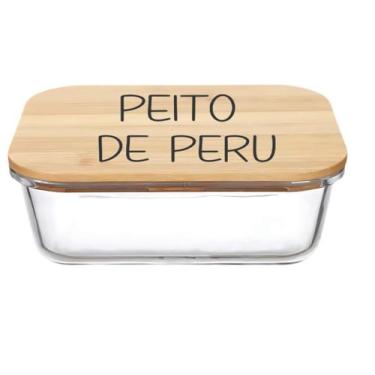 Imagem de Pote Hermético Vidro e Tampa de Bambu (1 Litro) Peito de Peru - Casa V
