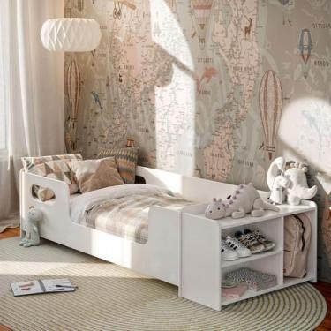 Imagem de Cama Infantil Aconchego Montessoriana com Proteção Lateral e Nicho Sap