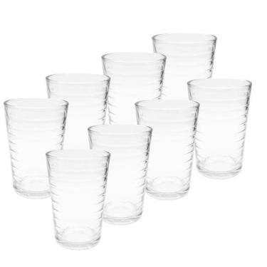 Imagem de Jogo 8 Copos Vidro Baixo Drink Vidro Grosso Água Suco 190ml - CLICK HO