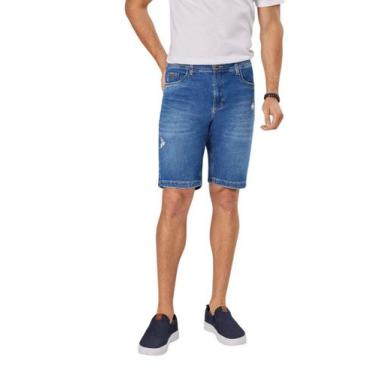 Imagem de Bermuda Casual Pedal Reta Masculina Max Denim Premium 12074 Jeans, 40,