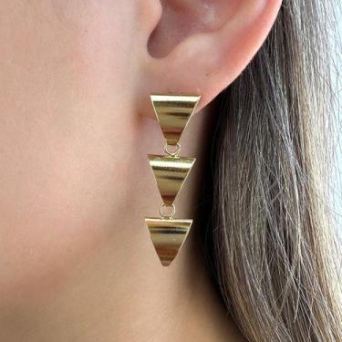 Imagem de Brinco Cascata Triângulos Banhado em Ouro 18k - Anastásia Joias