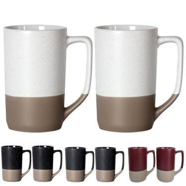 Imagem de NBABSR Canecas de café grandes salpicadas de 473 ml, canecas de chá altas com alça, copos de cerâmica grandes a granel para amantes de xícaras de porcelana ou canecas presentes faça você mesmo