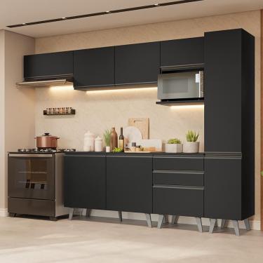 Imagem de Armário de Cozinha Completa 300 cm Preto Nice Madesa 05