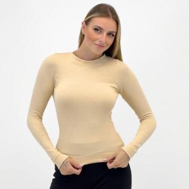 Imagem de Blusa Blue Rose Básica Canelada Manga Longa Feminina-Feminino